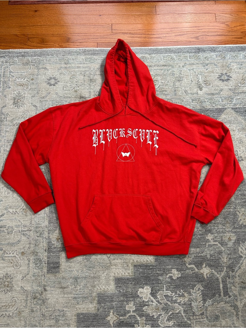 Black Scale XXL Red Pullover Hoodie Gothic Graphic Streetwear